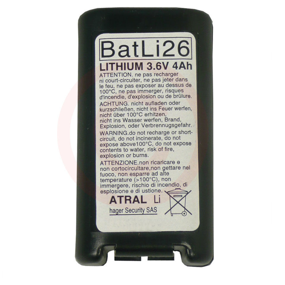 Batteria Al Litio BaTLi26 - 3.6V/4Ah - Per Sistemi ATRAL DAITEM - Hager Group